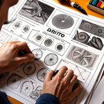**

"A determined inventor in a workshop, surrounded by sketches and prototypes. A visible aura of light highlights a document with the words 'Diritto di Precedenza' - The Priority Right"

**