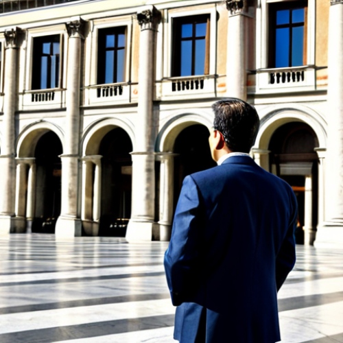 **

A professional architect, fully clothed in a tailored business suit, stands in a sunlit Milanese piazza, examining blueprints. Background features classic Italian architecture. Safe for work, appropriate content, perfect anatomy, correct proportions, natural pose, professional photography, high quality, family-friendly.

**