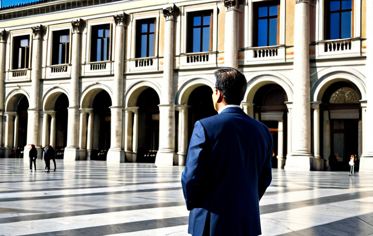 **

A professional architect, fully clothed in a tailored business suit, stands in a sunlit Milanese piazza, examining blueprints. Background features classic Italian architecture. Safe for work, appropriate content, perfect anatomy, correct proportions, natural pose, professional photography, high quality, family-friendly.

**